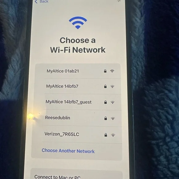 Smartphone with Wi-Fi Network Screen